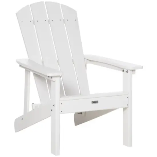Outsunny Plastic Adirondack Chair, Outdoor Fire Pit Seating HDPE Lounger Chair with High Back and Wide Seat for Patio, Backyard, Garden image {8}