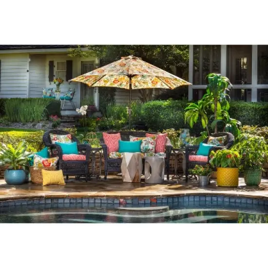 Outdoor/Indoor Alatriste Ivory Wicker Loveseat Cushion - Pillow Perfect image {1}