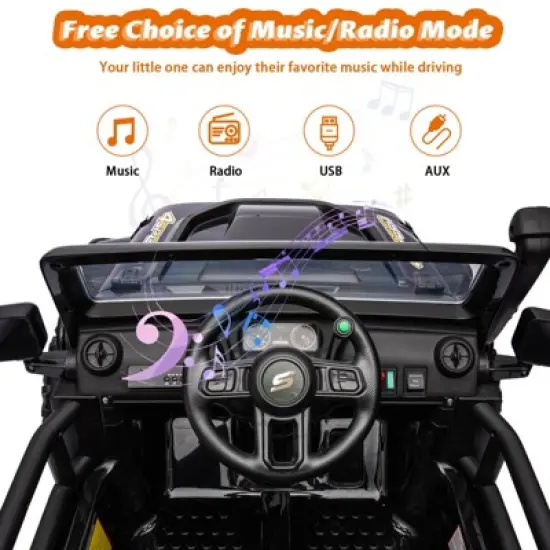 Ride on Car for Kids with Remote Control, 24V 4WD Battery Powered Electric Car, 2 Seater Ride On Truck, Kids Electric Vehicle for Boys Girls 3-9 image {5}