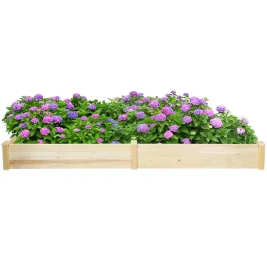Tangkula Raised Garden Bed Planter Wooden Elevated Vegetable Flower Rectangular Kit Box image {3}
