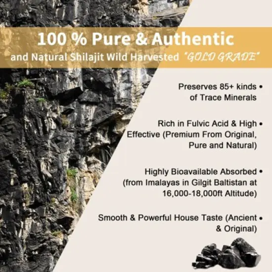 Mulittea Himalayan Pure Shilajit Resin,Support Energy,Strength & Immunity for Men & Women,60g image {6}
