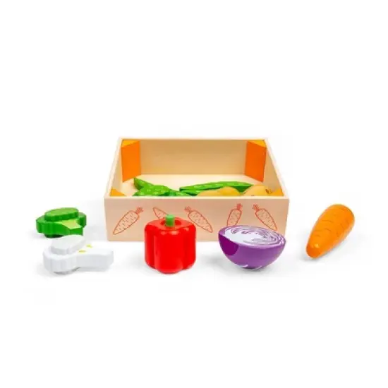 Bigjigs Toys Veg Crate Wooden Role Play Toy image {1}