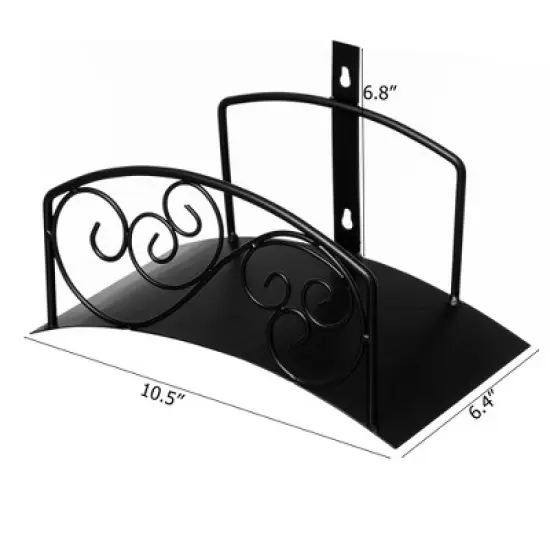 Gardenised Metal Wall-Mount Classic Swirl Hose Holder Heavy-Duty Outdoor Hanger and Water Hose Organizer with Sturdy Reel Hooks & Screw image {1}
