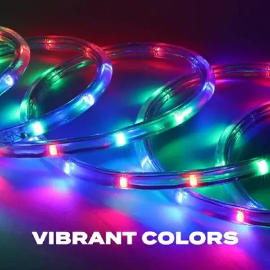 BrightLux 12ft LED Color Flow Rope Lights: Outdoor/Indoor, Music Sync, 500+ Modes, PVC Jacket image {1}