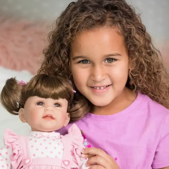 Adora Toddler Doll "Vintage Girl" with Pink frill Pinafore Dress, Pink Baby Pantaloons and Black Mary Jane Shoes image {2}