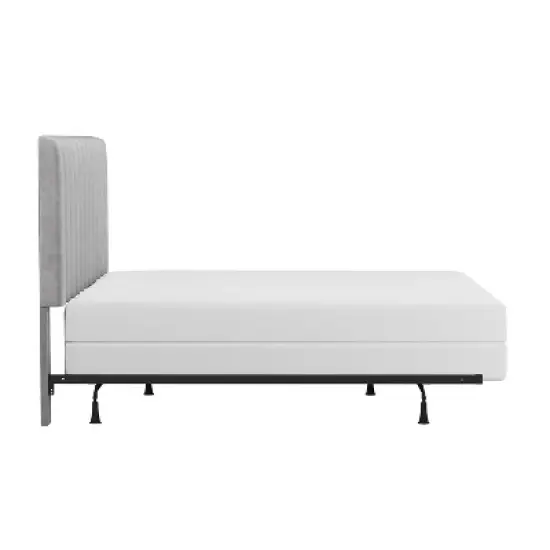 King Crestone Upholstered Headboard with Frame Gray - Hillsdale Furniture image {5}