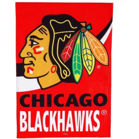 Evergreen Flag, DS New Burlap, Garden, Chicago Blackhawks image {5}