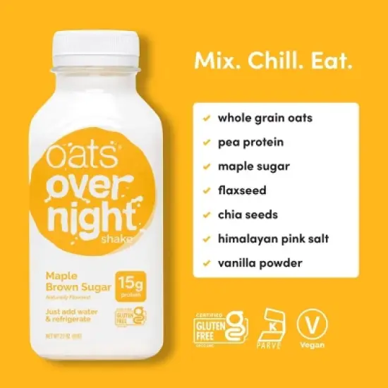 Oats Overnight Maple Brown Sugar Breakfast Shake - 8.4oz/4pk image {4}