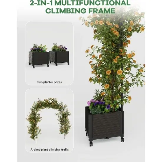 Metal Garden Arch, Wedding & Event Decoration, Garden Trellis for Climbing Plants, Balloon Decor Garden Arch Arbor, Raised Planter Box image {5}