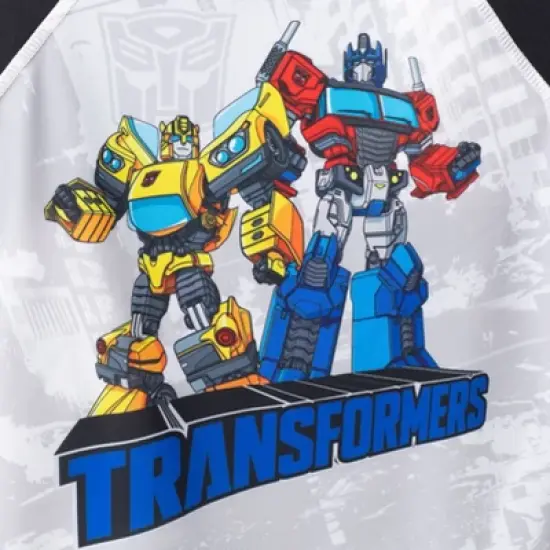 Transformers Megatron Optimus Prime Bumblebee Rash Guard and Swim Trunks Outfit Set Little Kid to Big Kid image {8}