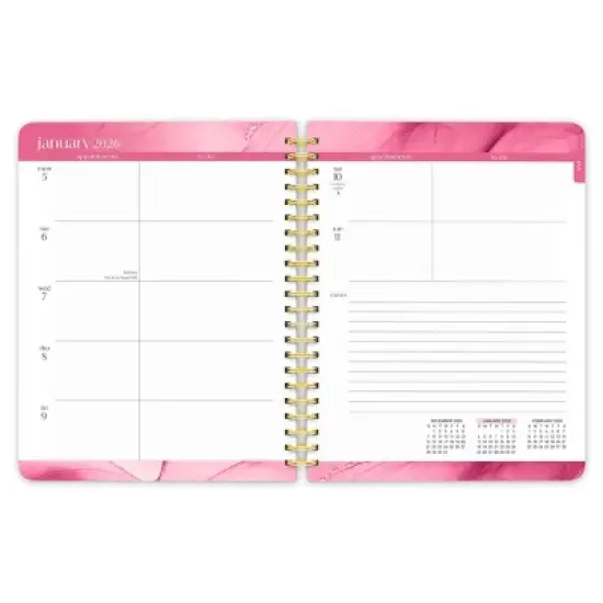 BrownTrout Crackled Blush 2026 6"x7.75" Desk Planner Foil Stamped Cover image {2}