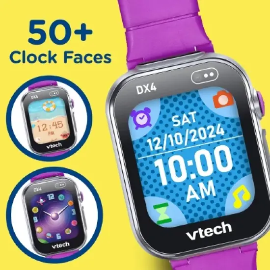 VTech KidiZoom Smartwatch DX4 - Purple: Sensory Development, Teaching Aid, No Assembly Required image {3}