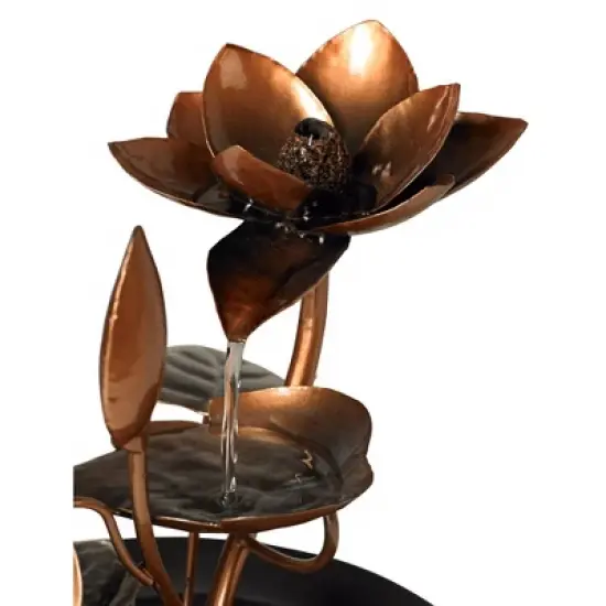 John Timberland Begonia Flowers Modern Zen Cascading Indoor Tabletop Water Fountain 10 1/4" for Table Office Desk Home Bedroom Living Room Relaxation image {3}