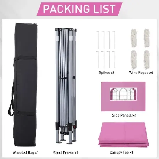 Ainfox 10'&times;10' Pop-up Canopy Tent Portable Gazebo With Sidewalls image {4}