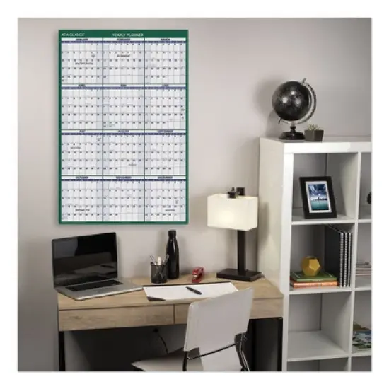 Vertical Erasable Wall Planner, 32 x 48, White/Green Sheets, 12-Month (Jan to Dec): 2026 image {4}