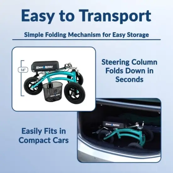 KneeRover Jr All Terrain Knee Scooter Coastal Teal image {6}