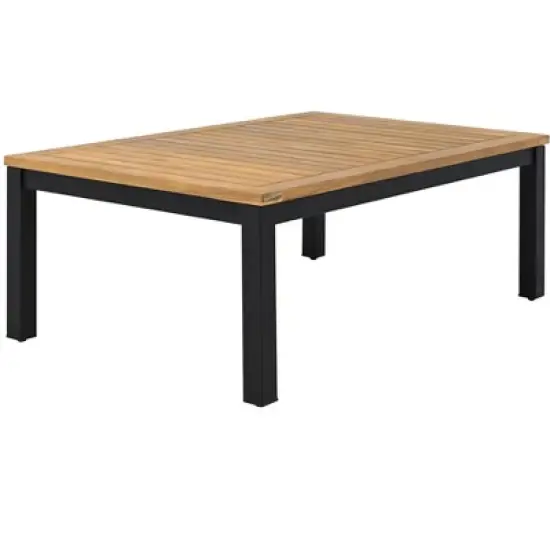 Patio Sectional Sofa Set, Outdoor Iron-Wood Seating Group Conversation Set with Side Table and Cushions for Garden, Backyard -ModernLuxe image {13}