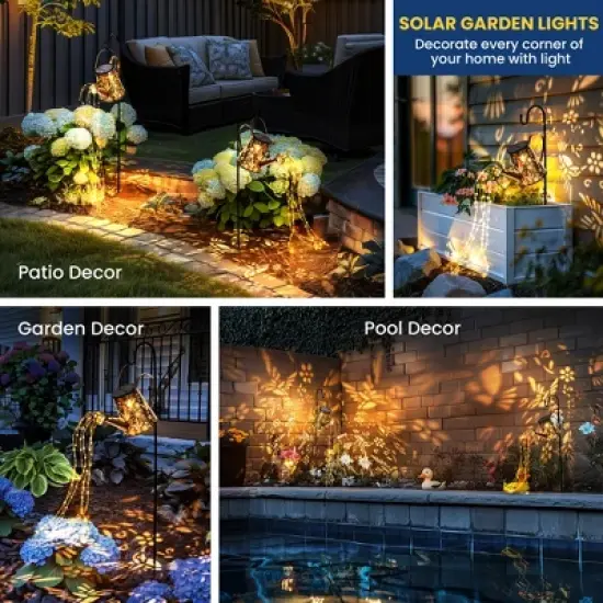 GIGALUMI Single Solar Watering Can with Lights, Waterproof Outdoor Garden Decor for Patio, Pathway and Yard image {6}