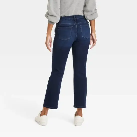 Under Belly Ankle Bootcut Maternity Pants - Isabel Maternity by Ingrid & Isabel&trade; Dark Wash image {1}