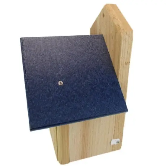 JCS Wildlife Post Mount Cedar Wren House w Poly Roof & Birdhouse Predator Guard Portal image {2}