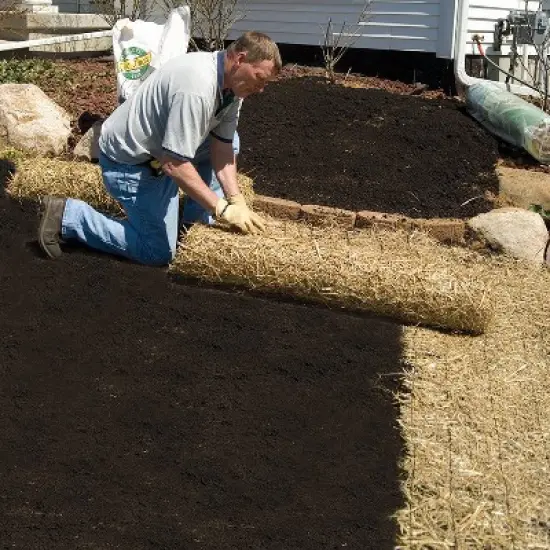 EZ Straw Grass Seed Germination and Erosion Control Blanket, 4ft x 50ft (200 sq ft) image {1}