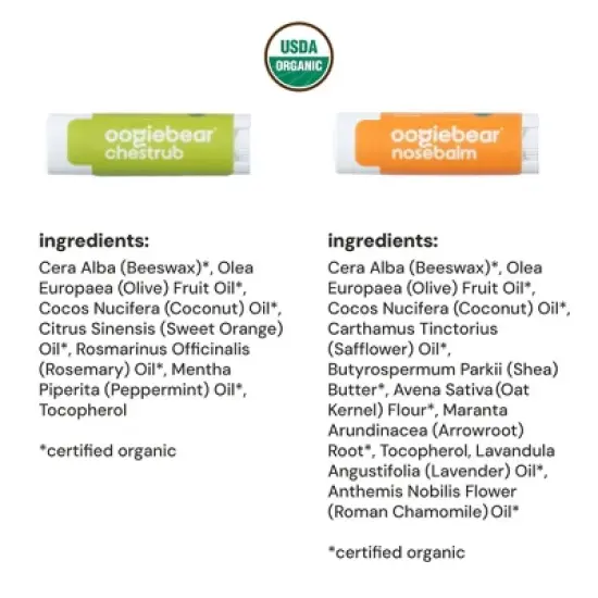 oogiebear Organic Mini Nosebalm and Chestrub Baby Care Kit image {3}