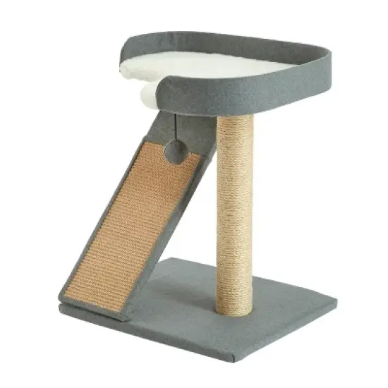 Two by Two San Marcos - Gray Cat Scratching Post Cat Furniture - 22.8 in. Tall image {10}