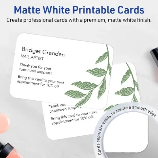 Avery Printable Cards with Rounded Corners, 4" x 6", Matte White, 20ct image {1}