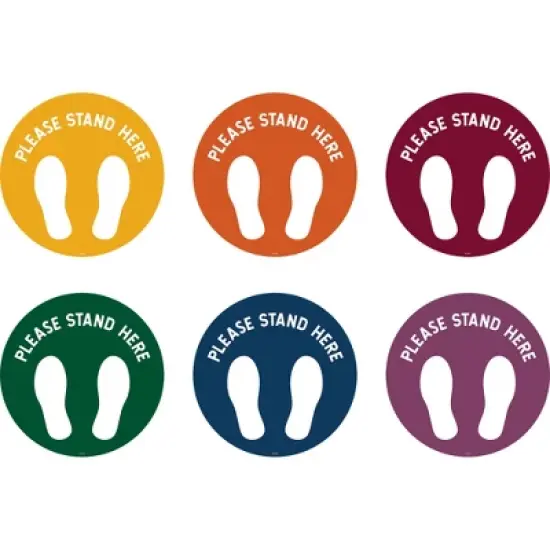 Teacher Created Resources Spot On Floor Markers Please Stand Here, 7" image {1}