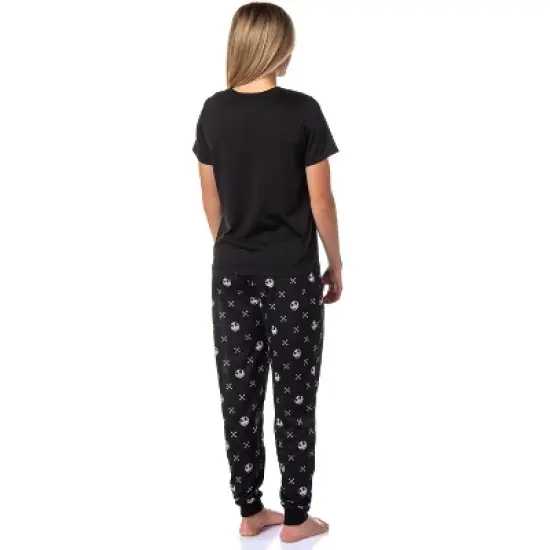The Nightmare Before Christmas Women's Jack Skellington Jogger Pajama Set Black image {3}
