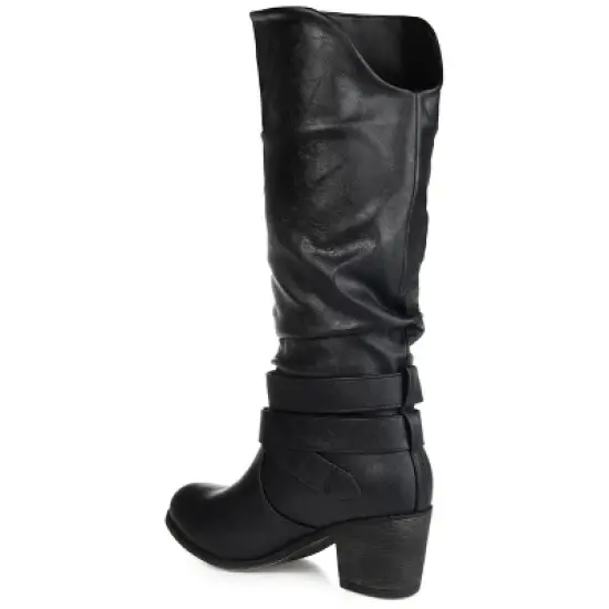 Journee Collection Womens Late Wide Width Stacked Heel Mid Calf Boots image {6}
