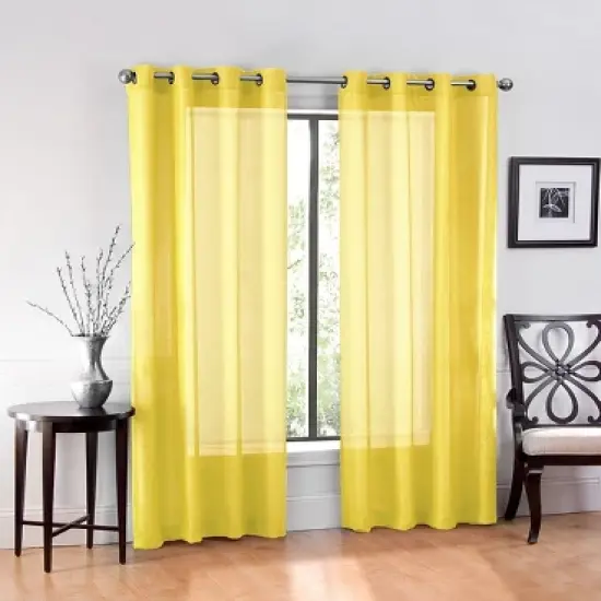 GoodGram Ultra Luxurious Elegant Sheer Grommet Single Curtain Panel image {5}