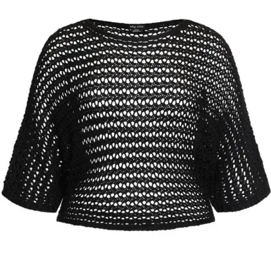 Women's Plus Size Cool Crochet Top - black | CITY CHIC image {5}