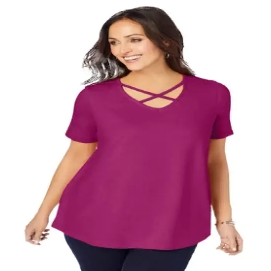 Jessica London Women&rsquo;s Plus Size Crisscross Strap Tee image {5}
