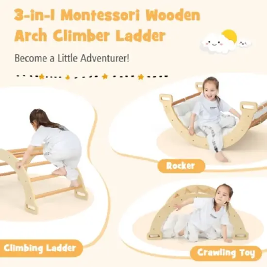 Costway 2-in-1 Arch Rocker with Soft Cushion Double-Sided Climbing Arch for Toddlers image {5}