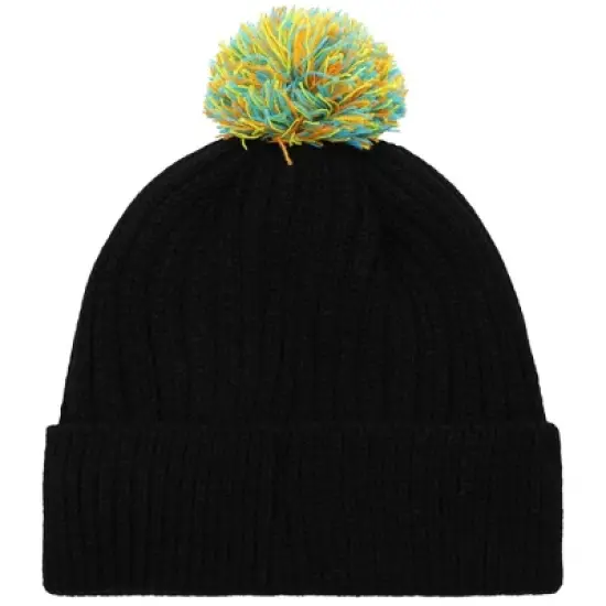 Friends Logo plain black Pom knitted Cuffed Winter Beanie image {1}