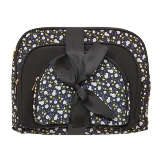 Glamlily 3 Pack Daisy Cosmetic Bag Set, Travel Size Makeup Bags (3 Sizes) image {3}