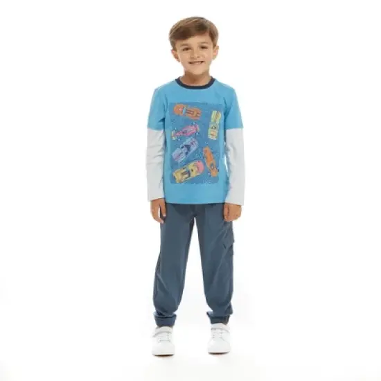 Andy & Evan  Toddler  Boys Racecar Long Sleeve Two-Fer Tee Set image {1}