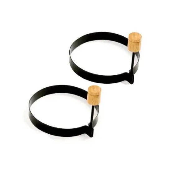 Norpro 4-Inch Nonstick Round Pancake and Egg Rings, Set of 2, Black image {5}
