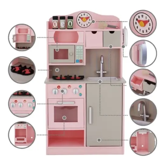 Teamson Kids  Little Chef Florence Classic Play Kitchen  Pink / Grey  TD-11708P image {4}