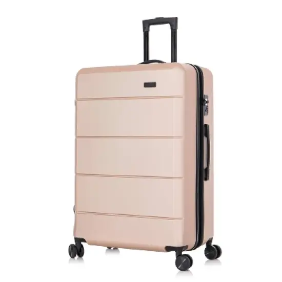 InUSA Elysian Lightweight Hardside Large Checked Spinner Suitcase image {21}