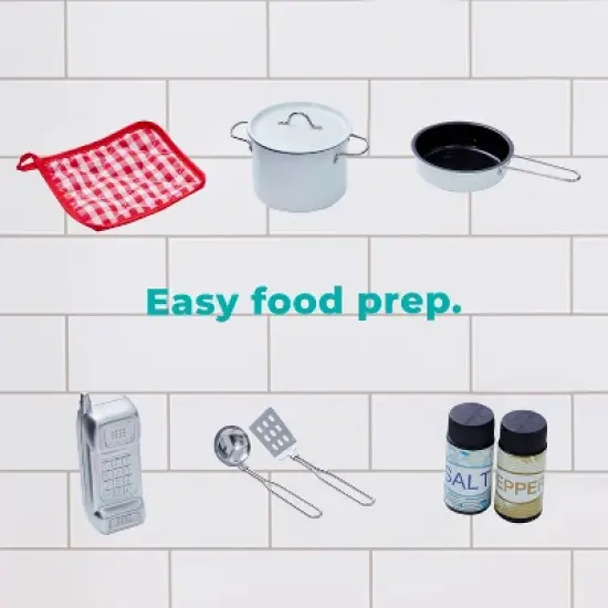 Teamson Kids Little Chef Boston Classic Kids Kitchen Playset, White/Natural image {3}