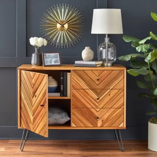 Alexandria 1 Door 3 Drawers Buffet Oak - Lifestorey image {2}