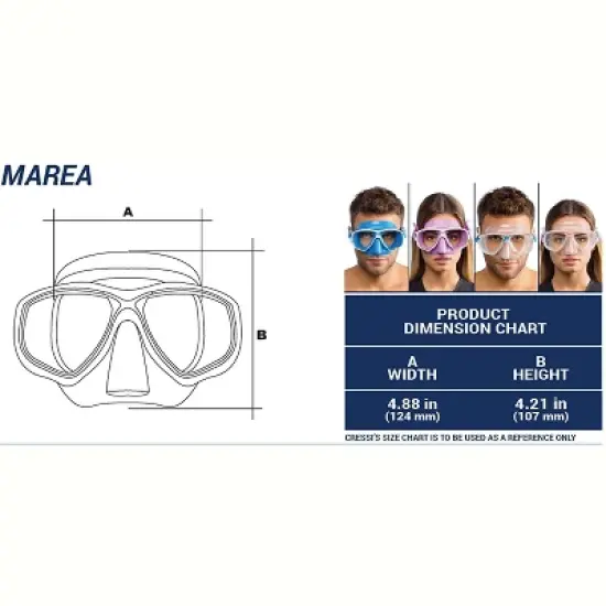 Cressi Marea Adult Small Inner Volume Mask for Scuba, Snorkeling image {3}