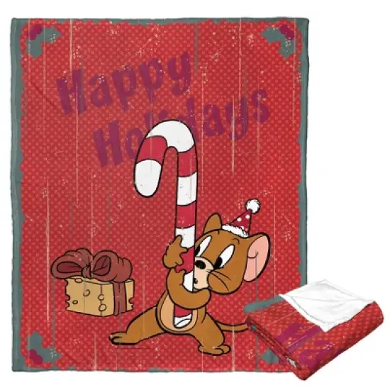 Warner Bros. Tom And Jerry Happy Holidays Silk Touch Throw Blanket 50x60 Inches image {4}