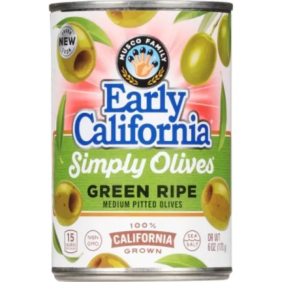 Early California Green Ripe Medium Pitted Olives - 6oz image {3}