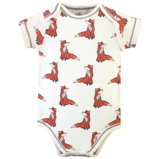 Touched by Nature Baby Boy Organic Cotton Bodysuits 5pk, Boho Fox image {1}
