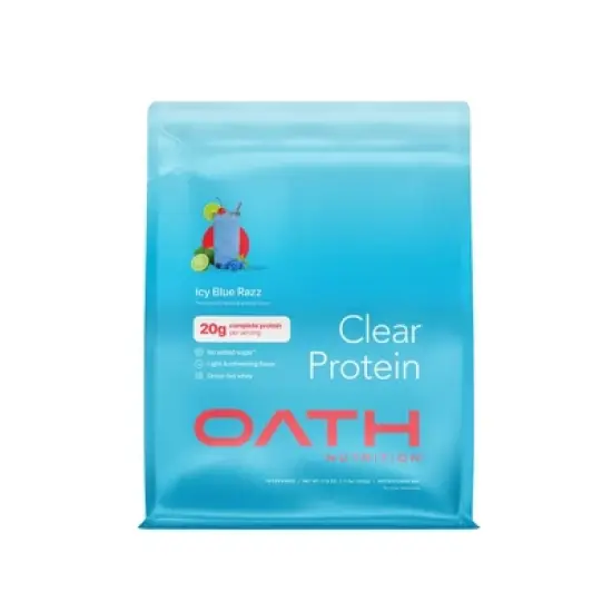 Oath Nutrition 18 Servings Clear Protein Powder - Icy Blue Raspberry: Gluten-Free Whey Isolate image {7}