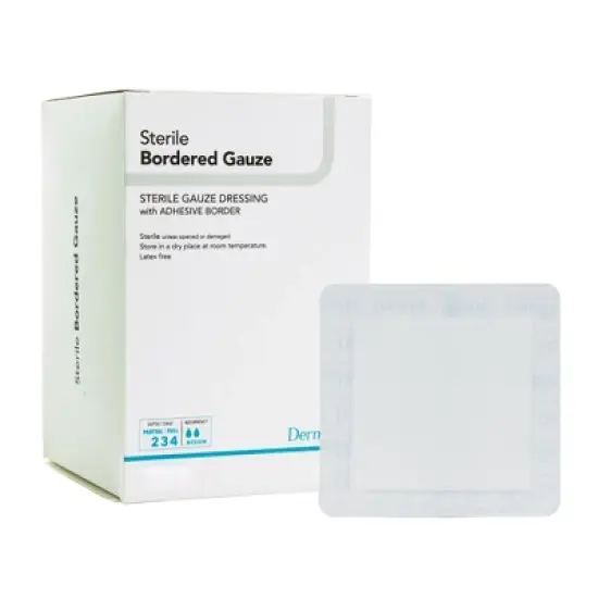 DermaRite Bordered Gauze Adhesive Wound Dressing image {6}