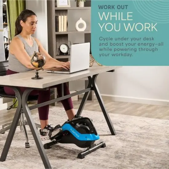 Lifepro Under Desk Bike Pedal Exerciser - 3-in-1 Mini Exercise Bike with Resistance Bands, Arm & Leg Workout, Fitness App Compatible image {2}